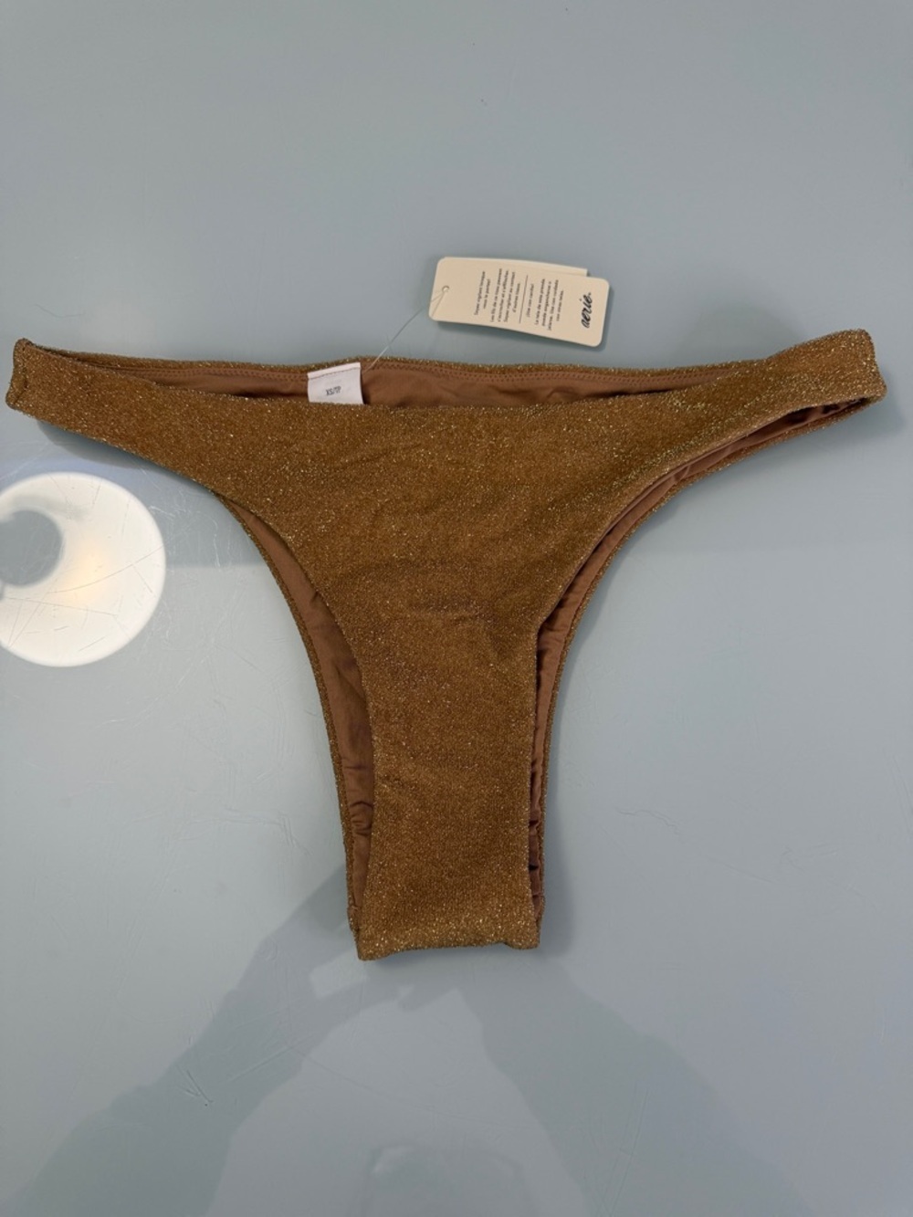 NWT Aerie Gold Shimmer Bikini Bottoms